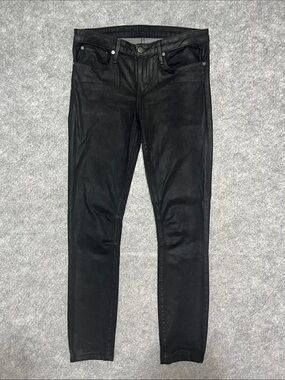 Helmut Lang Black Coated Skinny Jeans